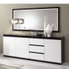 Belga Meubelen Roma Dressoir 220Cm Wit-Zwart Wholesale